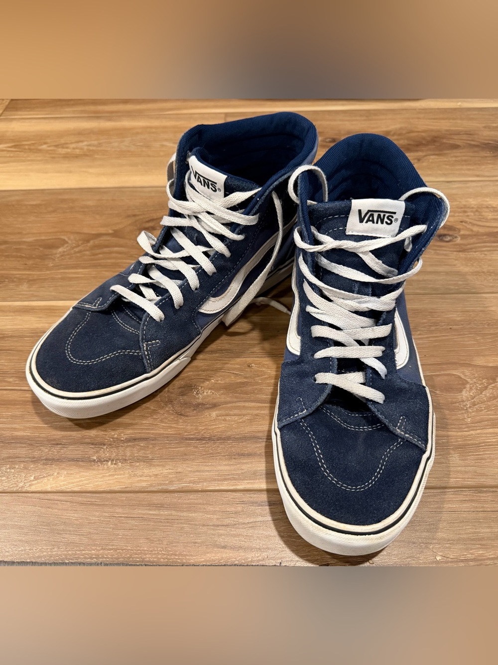 VANS Blue Suede High-Top Sneakers Lace-Up Men’s US 9.5